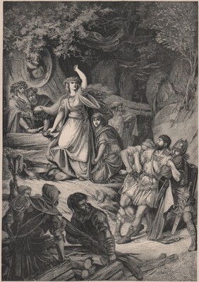 19th Century 1892 Norma Pollione Etching Print, 8.5''x11'', Character Sketches AP4