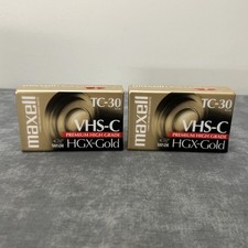 Maxwell VHS-C TC-30 HGX-Gold Premium High Grade Video Tapes New Sealed 2 Pack