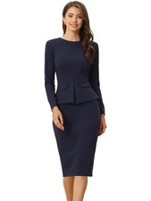 Women's Bodycon Dress Casual Work Outfit Peplum Sheath