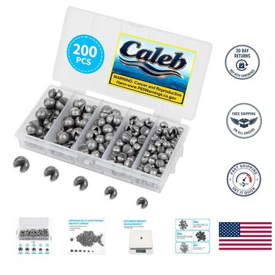 200/320Pcs Split Shot Fishing Weights for Bass & Trout - 5/6 Sizes Included