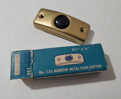 Vintage EAGLE 136 Push Button Brass Narrow Slim Metal Housing DOORBELL Buzzer