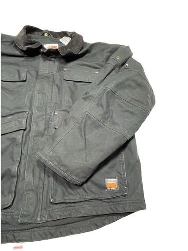 Timberland Pro Series Coat Mens Lg Black Cancas Work Jacket Heavy - Picture 6 of 12