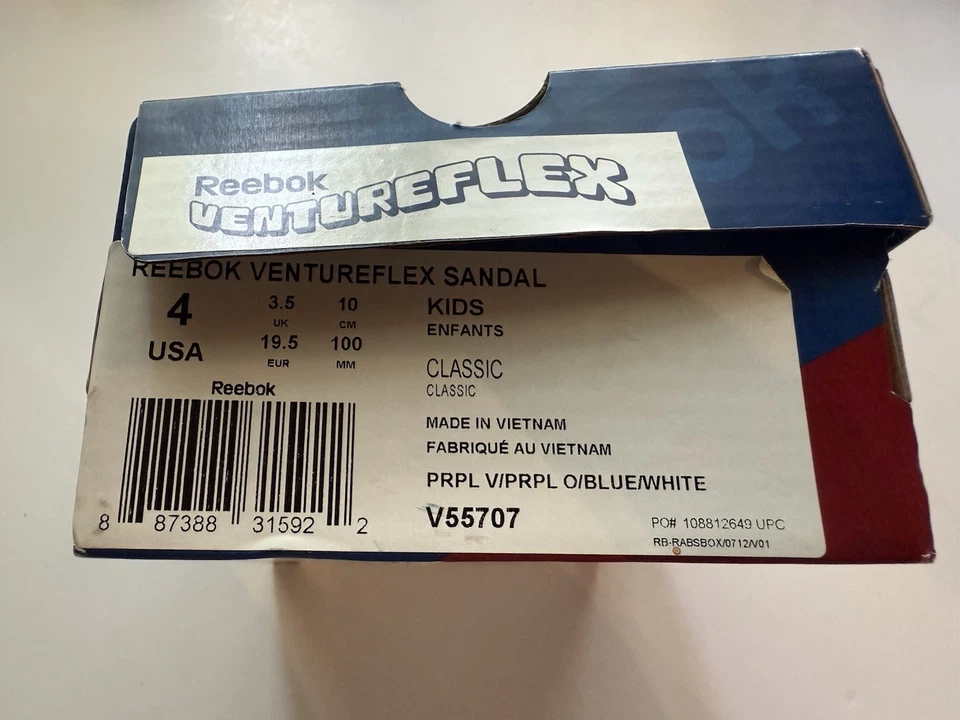 Zapatos de bebé Reebok Venture Flex sandalia púrpura talla US 4 Foto 3 de 4