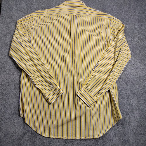 Ralph Lauren Shirt Mens XL Yellow Blue Striped Button Down Classic Fit Oxford - Picture 6 of 13