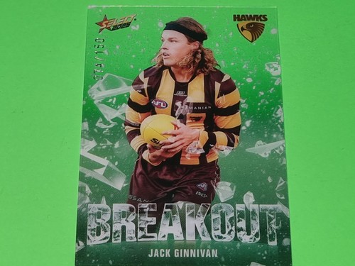 2025 AFL Select Footy Stars Green Breakout Hawthorn Hawks Jack Ginnivan 074/150