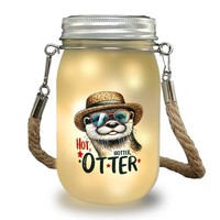 Otter Mit Sonnenbrille Und Strohhut Solarlicht Mit Spruch Hot Hotter Otter