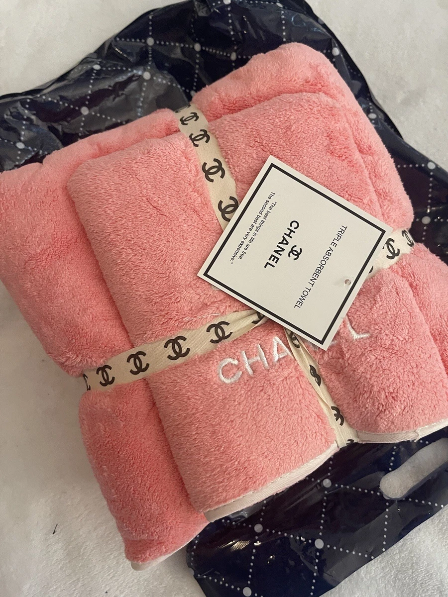 chanel triple absorment towel set of two new Pink