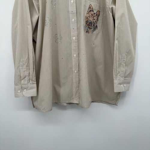 Vintage Y2K Hana Tunic Top Shirt 2X Scottie Dog Rhinestone Paw Print Novelty - Picture 7 of 16