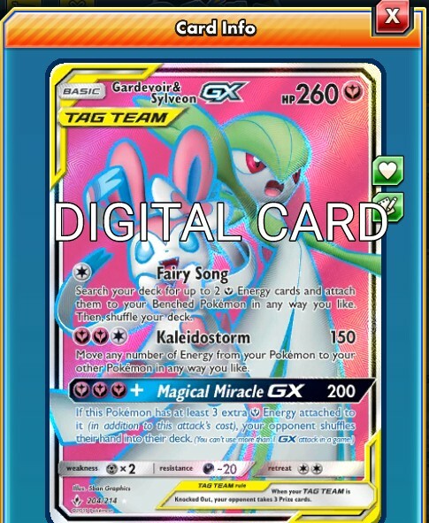 Gardevoir & Sylveon GX FA Pokemon TCG Online PTCGO SENT FAST 204/214