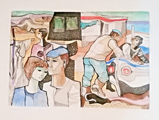 Lucio Ranucci acquaforte acquarellata numerata firmata, certificata cm. 60 x 80.