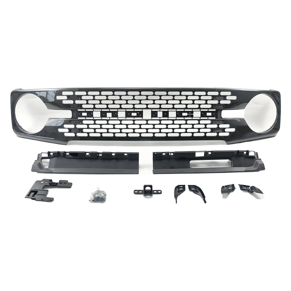 Front Grille Mesh High End Style For Ford Bronco 2021-2023 2/4 Door Carbon Fiber Foto 2 de 4
