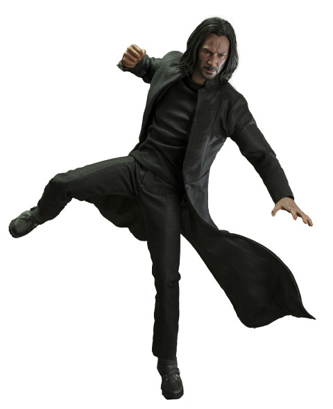 Matrix Resurrection Neo Keanu Reeves Toy Fair Exclusive Hot Toys Sideshow MMS657