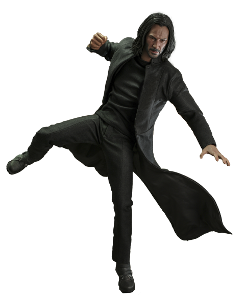 Matrix Resurrection Neo Keanu Reeves Toy Fair Exclusive Hot Toys Sideshow MMS657
