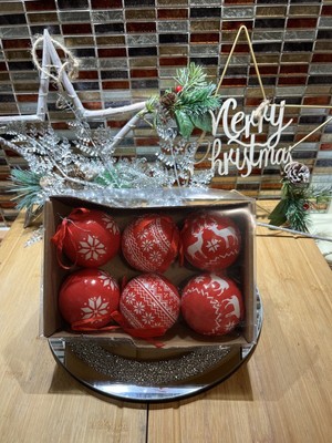 Red and best sale white baubles