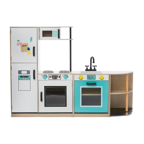 Modular Interchangeable Kids Large Role Play Wooden Wood Complete Kitchen Set - Picture 2 of 4