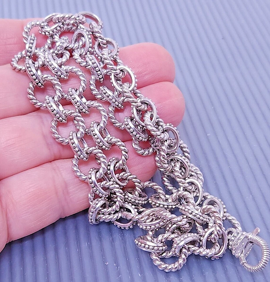 Collar de eslabones de cadena vintage Judith Ripka de plata de ley Rolo de 18" Foto 2 de 4