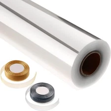 Clear Cellophane Wrap Roll 31.5" Wide x 220 Ft Long 3 Mil Thick Plastic Wrapp...