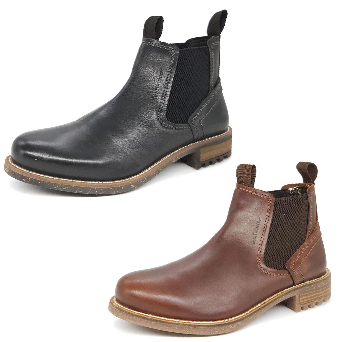 HX London Merton Mens Leather Classic Chelsea Boot Black  display picture 2
