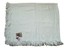 Manual Woolworkers Weavers Blanker Throw NWT USA MADE White Wedding Collection