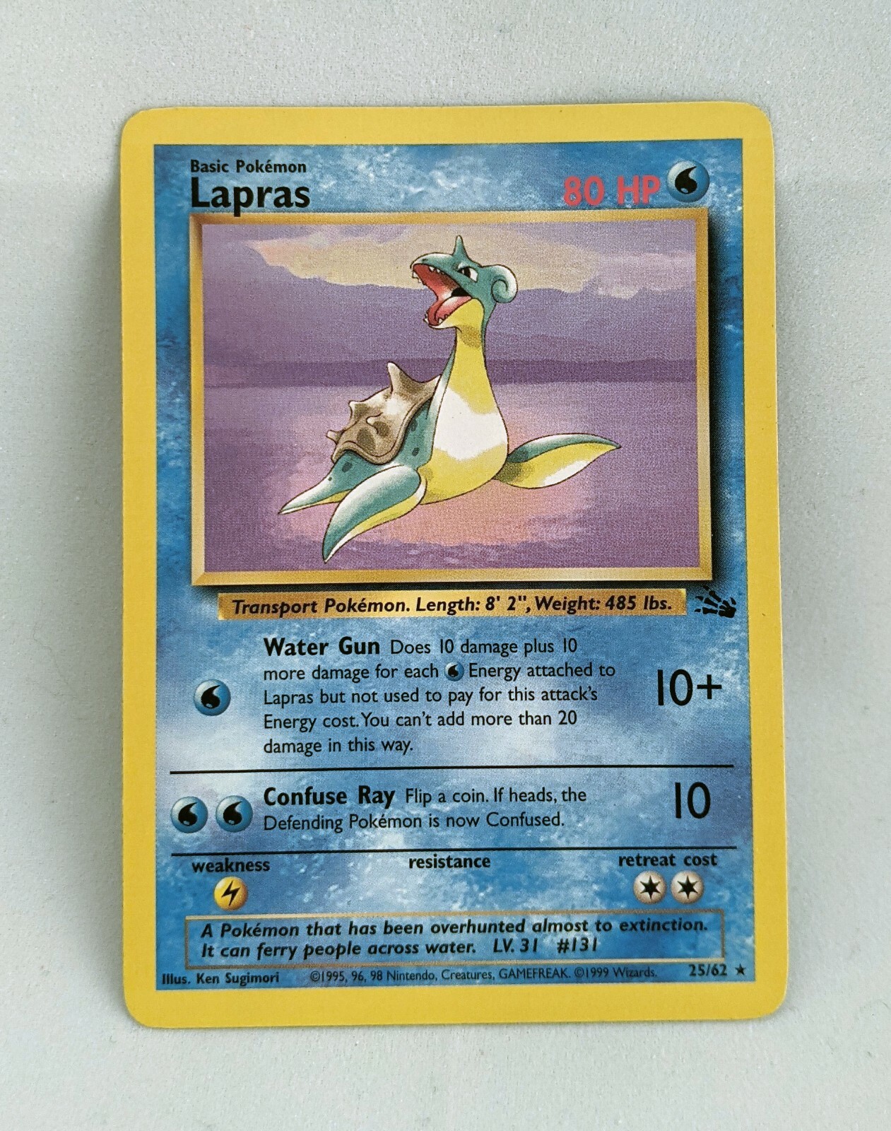 Unlimited Lapras Fossil 25/62 NM Pokemon TCG