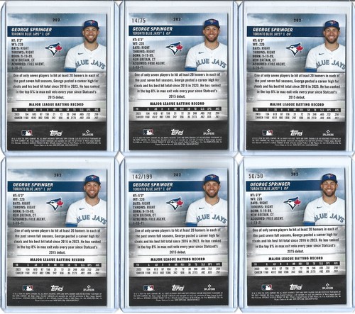 George Springer - 2024 Topps Stadium Club - 21 Karten Lot mit Gold Rainbow Foil 1/1 - Bild 8 von 12