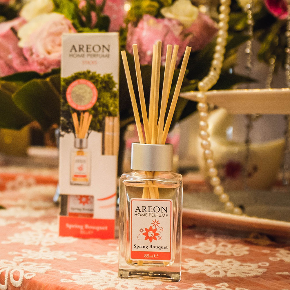 Areon Home Luxury Perfume Reed Diffuser + 10 Rattan Reeds, Spring