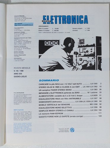 76919 Nuova Elettronica - a. 30 nr. 195 1998 - Sismografo - Picture 2 of 2