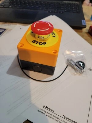 JAHYSHOW Red Mushroom Emergency Stop Shut Off Push Button Switch 1 NO 1 NC water proof