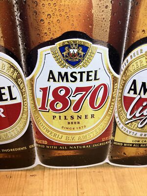 AMSTEL LIGHT Amstel 1870 Three Big Beer Bottles Embossed