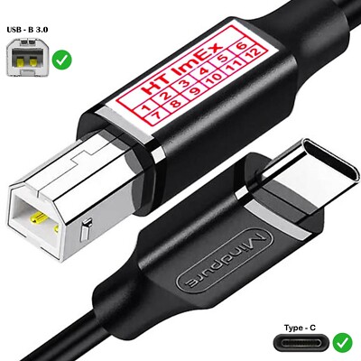 USB-C to USB B 2.0 Scanner Druckerkabel Zebra ZD42043-D0E000EZ, ZD42043-T0E000EZ