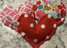 NEW Catnip Valentines Hearts Cat Toys Kitty 3 Pack Pouches Pink Red Handmade