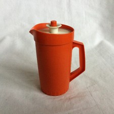 Vintage Tupperware TupperToys Harvest Orange MIni Pitcher With Push Button Top