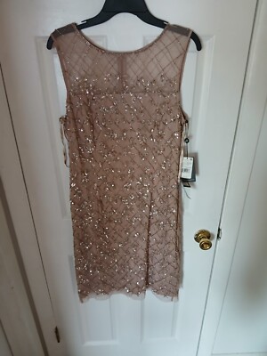 Adrianna Papell Mini Short Dress Women 14 Rose Gold Sequin AP1E208364-AA958 N124