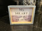 “Seaside Sanctuary “ “my heart is at the beach” 2-sided plaque Beach decor 5x4x2