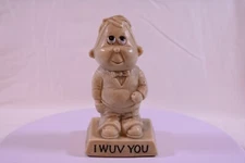 Russ Berrie & Co Sillisculpt "I Wuv You" 1970 Figurine USA Vtg READ