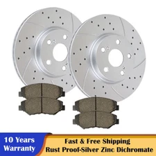 Front Slotted Rotors Discs & Brake Pads Brakes Kits for Corolla VIBE Matrix 1.8L