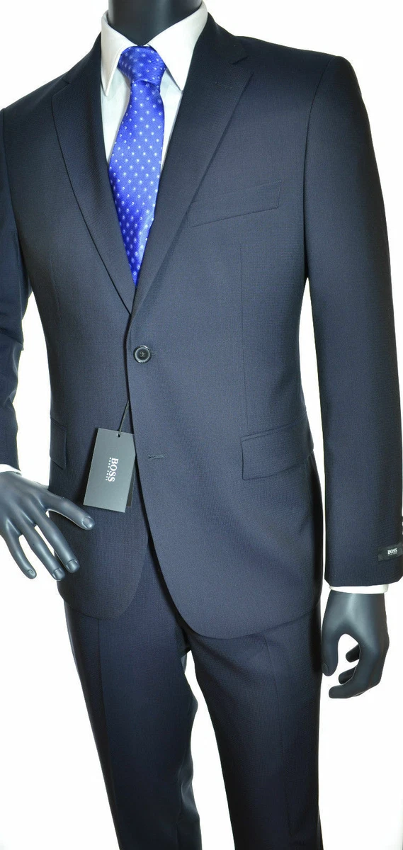 Hugo boss Men s Suit Pasini3 Movie2 Blue Micro Quadro Size 50 C