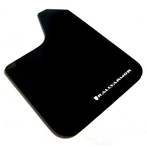 Rally Armor Basic Universal Mud Flaps Set of 4 No HW, BLACK w/ White MF12-BAS-WH - Picture 3 of 3