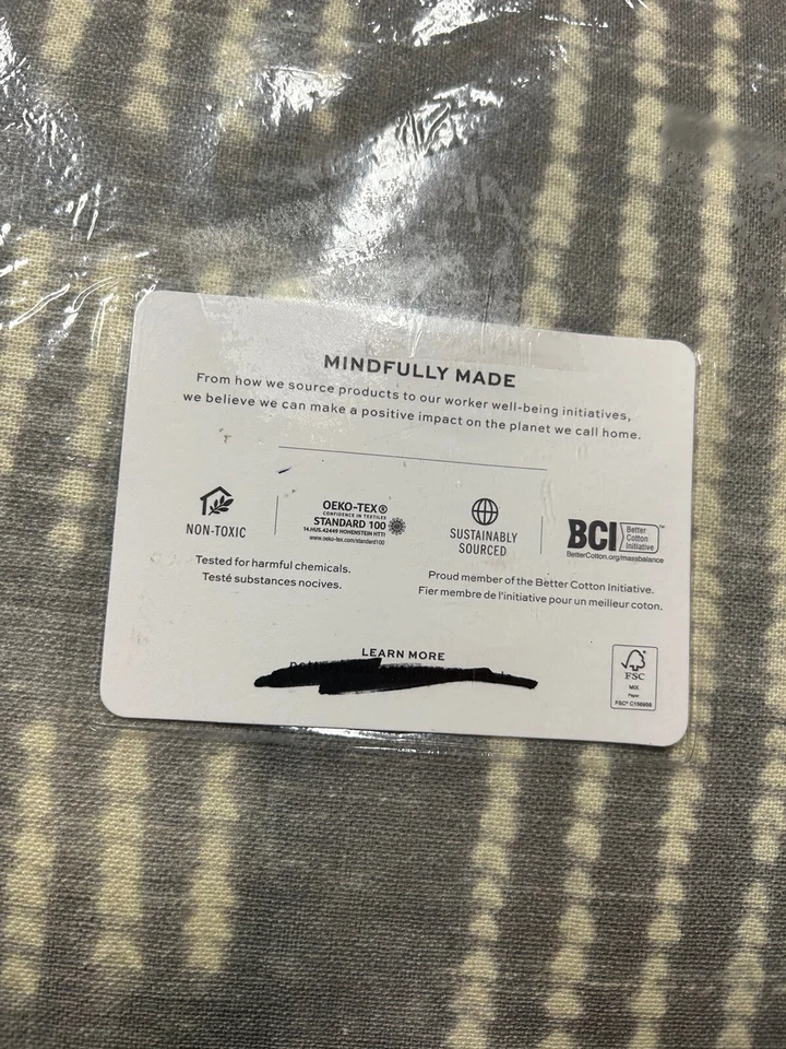 Par de paneles de cortina Pottery Barn Shibori Dot lino algodón gris 84x50 NUEVO $318 Foto 3 de 4