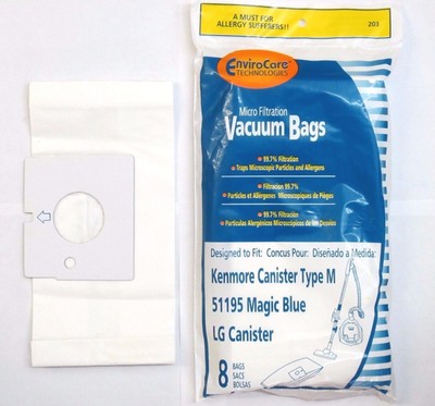 KENMORE 51195 MAGIC BLUE MICROFILTRATION VACUUM BAGS LG TYPE M