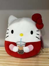 Squishmallow 8" Hello Kitty with Boba Sanrio 8" Hot Topic Exclusive New In Hand