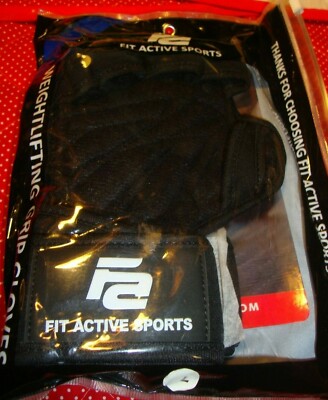 Fit Active Sports Weight Lifting Grip Gloves Sz Large~Wrist
