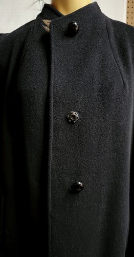 Abrigo Cochecito Mujer Vintage Años 60 Talla M/L Negro Lana Mod Chaqueta Cuero Detalles - Imagen 6 de 14