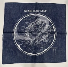 Starlight Map Bandana Approx 20x20Inch Astrology100%Cotton Constellations Zodiac