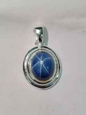 20.50 Ct Natural 6 Star Blue Sapphire Oval Garman Silver Loose Gemstone