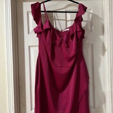Justfab Dress Open Shoulder Size 3X Fuchsia Pink