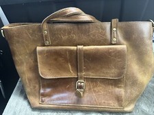 Distressed S-zone Large Leather Tote Bag For Women  Laptop Travel Used.