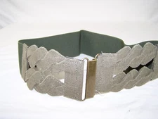 Women's Wide Green Cummerbund Fashion Twist Waist Belt 3.25"  L/XL