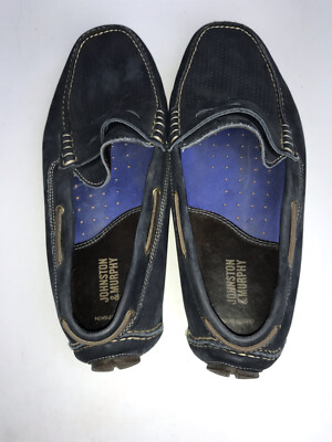 New Johnston & Murphy Men’s Dark Navy Blue Nubuck Driver Loafers Sheepskin‎ 10.5 Men main image 4