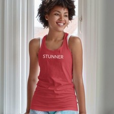 STUNNER FemaleTank-Simple Minimal Printed One Liner